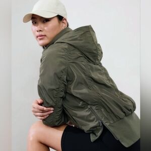 Athleta Jetset Bomber Jacket - Olive Green